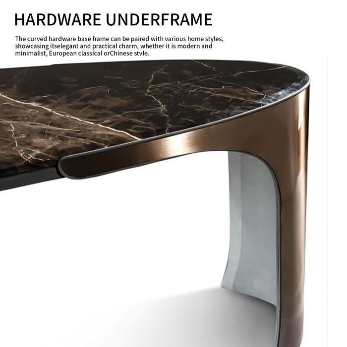 Recon Furniture Oval Marble Top Executive Desk Wayfair